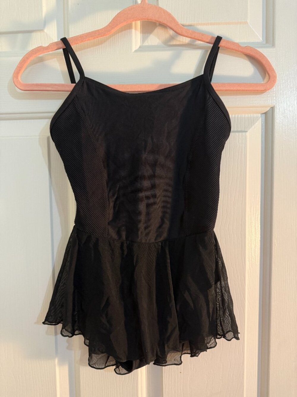 Wear Moi XS Black Ballet Skirted Leotard Dance Dress Mesh Skirt